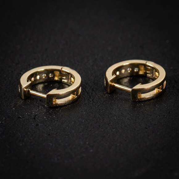 Small Gold Vermeil Sterling Silver Hoop Earrings - Picture 3 of 4